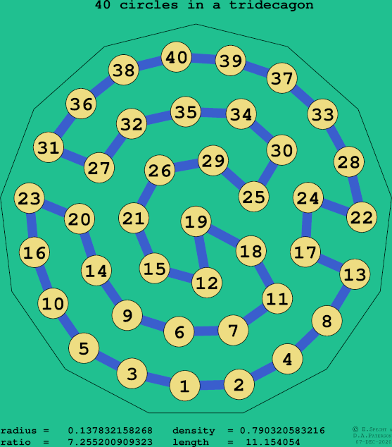 40 circles in a regular tridecagon